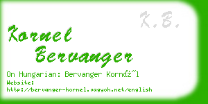 kornel bervanger business card